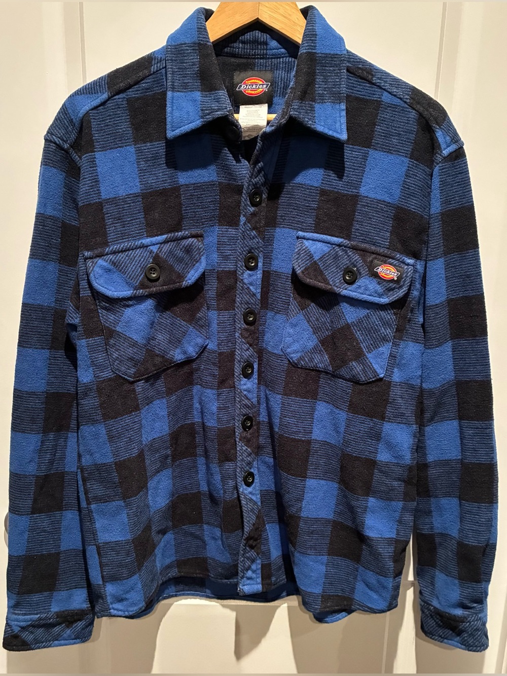 Dickies Blue and Black Buffalo Plaid Flannel Work Shirt/Shacket